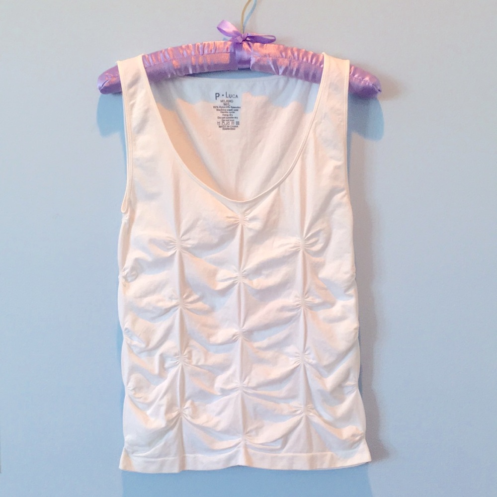 P LUCA WHITE NYLON TANK TOP